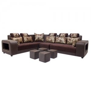 Marble-brown-wood-6-seater-L-shaped-sofa-set